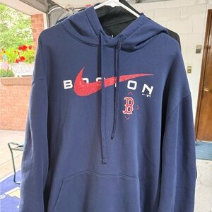 Nike Navy Hoodie with Red Accents